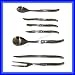 LAGUIOLE - authentic 7 pcs CARVING + CHEESE + SALAD serving sets - in all 18/10 stainless steel (1x CARVING KNIFE + 1x CARVING FORK + 1x SALAD SPOON + 1x SALAD FORK + 1x DOUBLE POINTED CHEESE KNIFE + 1x SINGLE POINTED CHEESE KNIFE + 1x BUTTER KNIFE) - authentic French quality serving flatware/cutlery set - gift-wrap available! - direct from FRANCE