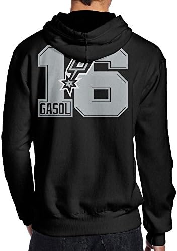 Fashion Paul Gasol #16 Spurs Hooded Shirt Pullover Man 100% Cotton