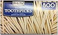 Bakers & Chefs Round Toothpicks, 4 per 800 Count