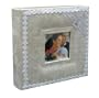 Kleer-Vu Photo / Memo Wedding Album with Window, Daisy Suede Window Collection, Ivory, Holds 200 4" x 6" Photos, 2 Per Page.