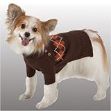 Dog Chocolate Argyle Sweater Small - Pet Holiday Sweater