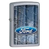 Ford Oval W/Distressed Tire Tread Zippo Lighter Street Chrome Finish 28015