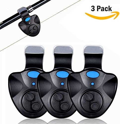 HamFire Electronic Fishing Bite Alarm Indicator Seneitive LED Sound Alert On Fishing Rod with Loud Siren Daytime/ Night Carp Fishing Outdoor (3pcs)