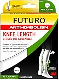 Futuro Anti-Embolism Stockings, Knee Length Closed Toe, White, Extra Large, Regular (18 mm/Hg)