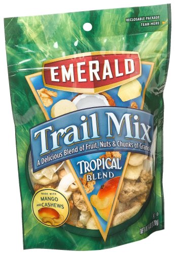 Emerald Tropical Blend Premium Trail Mix, 6-Ounce Pouches (Pack of 6)