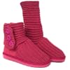 Knitted Girls Knitted Pull On Boots With Button Detail - Pink