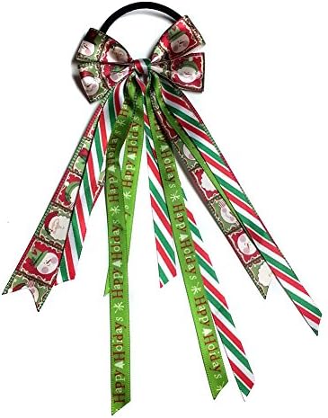 Ponytail Streamer, Pony O, Ponytail Hair Streamer, Christmas Streamer, Christmas Ponytail Streamer (Scrunchie, Red/Green)