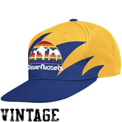Denver Nuggets Mitchell & Ness Shark Tooth Vintage Snap Back Hat
