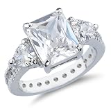 Studio 925 Princess Diamond CZ 4ct Sterling Silver Ring