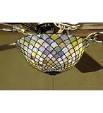 12 Inch W Tiffany Fishscale Fan Light Fixture Ceiling Fixture