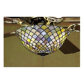 12 Inch W Tiffany Fishscale Fan Light Fixture Ceiling Fixture by Meyda