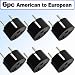 Top Brand American To European Schuko Outlet Plug Adapter - 6 Pack