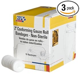 First Aid Only 2" Non-sterile Conforming Gauze Roll Bandage, 10-Count Boxes (Pack of 3)