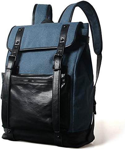 Draconite 12.6l X 6.9w X 17.7h Inch Blue Canvas Laptop Backpack with Padded Compartment Fits for 14 Inches Notebook Computer