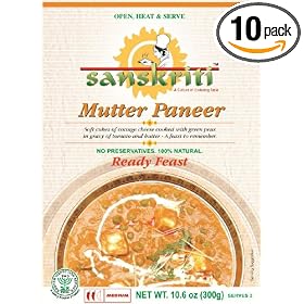 Sanskriti Mutter Paneer, 10.6-Ounce Packages (Pack of 10)