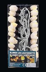 New White Magnolia Flower String Led Lights, 10 Long