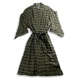 Claiborne - Mens Flannel Plaid Robe, Brown, Red