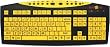 Keys-U-See Large Print English USB Wired Keyboard - Yellow Keys with Large Black Print Font Letters (English)
