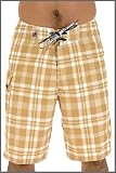 Lost Enterprises POOBAH PLAID Mens Board Shorts In Gold