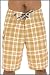 Lost Enterprises POOBAH PLAID Mens Board Shorts In Gold