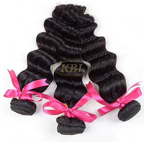 KBL® Grade 7A Unprocessed Natural Virgin Human Hair Brazilian Loose Wave 3 Bundles Hair Weaves Natural Black (14" 14" 14")