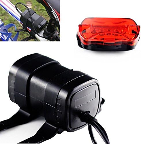 Replacement 6400mAh 8.4v 4X 18650 Battery Pack for Cree Headlamp Headlight Bicycle Bike Cycling Light+5 LED Taillight
