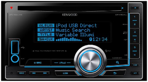 Kenwood DPX504U CD/MP3-Tuner (Doppel-DIN, Bluetooth ready, Apple iPod-ready, USB 2.0) schwarz mit variabler Tastenbeleuchtung