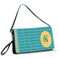Om Mani Mantra with Lotus Symbol Buddha Clutch Bag