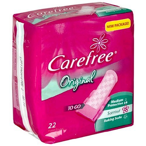 Carefree To Go Pantiliners, Scented with Baking Soda 22 pantiliners (Pack of 18) by Carefree