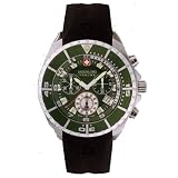 Swiss Military 06-4096-04-006 Mens Sealander Rubber Strap Green Dial Green Rotating Bezel 200m Dive... 