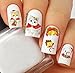 Christmas New Year Holiday Assortment Nail Art Water Slide Tattoo Decals & One Glow In The Dark Sheet - Holiday Stamps, Snowman, Santa, Bells, Snowflakes - Pack of 10