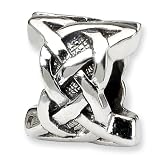 Sterling Silver Reflection Beads Collection Celtic Knot Bead Charm 4mm Hole (fits 3mm European Style Charm Bracelets)
