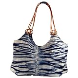 Alma de Anil Indigo Dyed White Leather Strap Hobo Bag