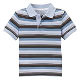 Infant Boys' Cherokee Short-Sleeve Feeder Stripe Polo - Comfy Blue