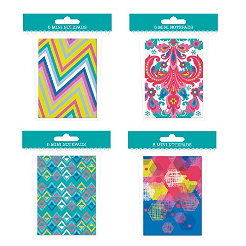 Mini Notepad Set - 20 Notebooks Total! 4 Different Designs - 4" x 2.75" Pocket Notebooks - Lined Pages