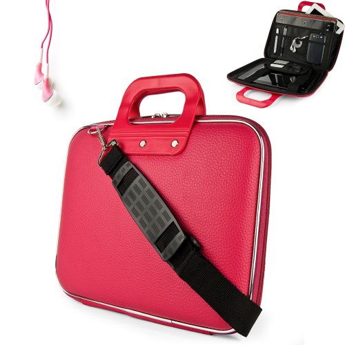 Uniquely designed SumacLife Discredit Pink Ultra Durable Reinforced 10 Inch Cady Ineluctable Shell Sports Bag for all models of the Acer Iconia 10 Inch Stone (A200, A500, A510, W500, A500-10S16u, 10.1 inch, A510-10k32u, Titatium Gray) + Earphones
