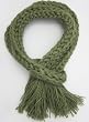 Handmade Scarf in Artisan Pure Mohair Yarn - Soothing Olive Green (100% Braided by Hand)