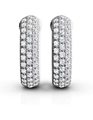 1.10ct Diamonds Hoop Earrings Micro Pave Setting