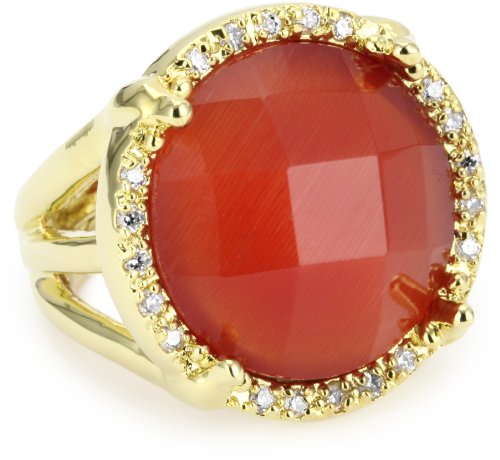 Beyond Rings Enchanted Red Round Cats Eye Adjustable Ring