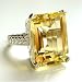 16 Carat Lemon Citrine Cocktail Ring w/ Engraved Setting