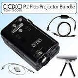 Aaxa Technologies KP300-01 P2 Pico Projector Bundle With Mini Tripod & Cable For iPod / iPhone, Zune, PSP