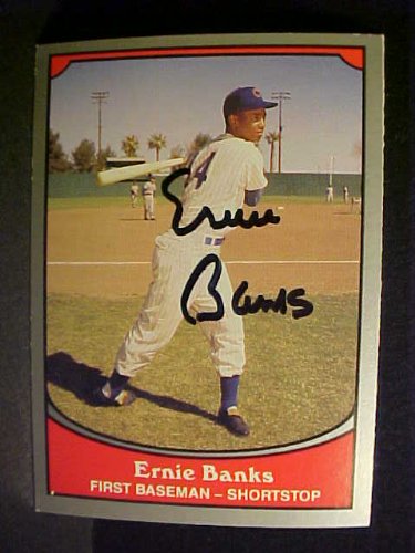 Ernie Banks Chicago Cubs #5 1990 Baseball Legends Signed Baseball Card