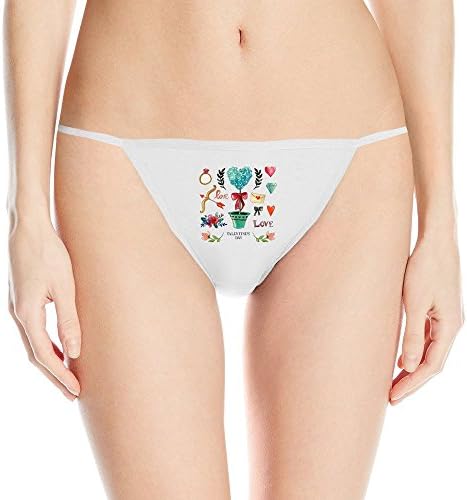 Womens Watercolor Valentine's Day Adult Exotic Thong Underwear