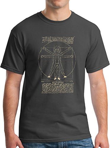 Rick T-Shirt Leonardo di Vinci tee Shirt Sci Fi XXL-Charcoal