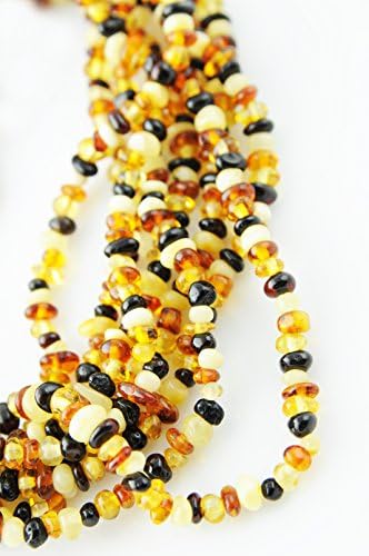 Pebble Beach' Baltic Amber Necklace 80 Inches (Can Also Be Worn As Bracelet) Cognac, Lemon, Butterscotch and Cherry Amber