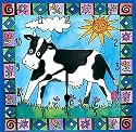 Cow Dairy Farm Art Wall Desk Clock Timepiece from Rock Paper Scissors artist Pamela Corwin