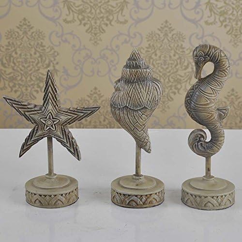 HECHAI Eastern Mediterranean style/seahorse/conch shells/Starfish/ornaments/home decor/gifts/crafts/resin each set of three/15620cm , 15620cm