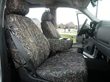 Exact Seat Covers, CH39 CL-Green-C, 2010-2011 Chevy Silverado and GMC Sierra Double Cab Complete Front and Rear Seat Set Custom Exact Fit Seat Covers, Conceal Green Camo Waterproof Endura