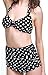 Angerella Womens Swimwear Vintage Polka Dot High Waisted Swimsuits Bathing Suits Black US6-8=Tag Size L