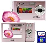 SVP DC-12DX-Pink 12MP Max Thinnest DIGITAL CAMERA VIDEO w/ SOUND! (SVP 16GB SDHC Memory Card Included)